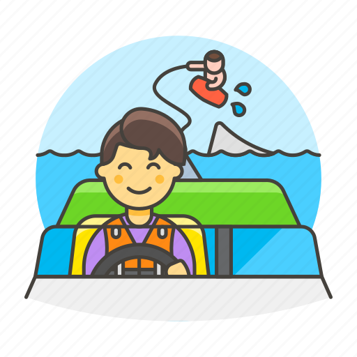 Driver, sports, boat, wakeboarding, motorboat, male, ridder icon - Download on Iconfinder