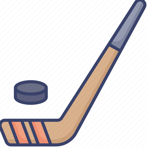 cartoon hockey stick and puck