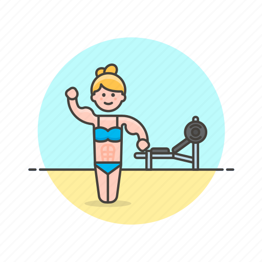 Body, builder, sports, beach, lift, train, weight icon - Download on Iconfinder