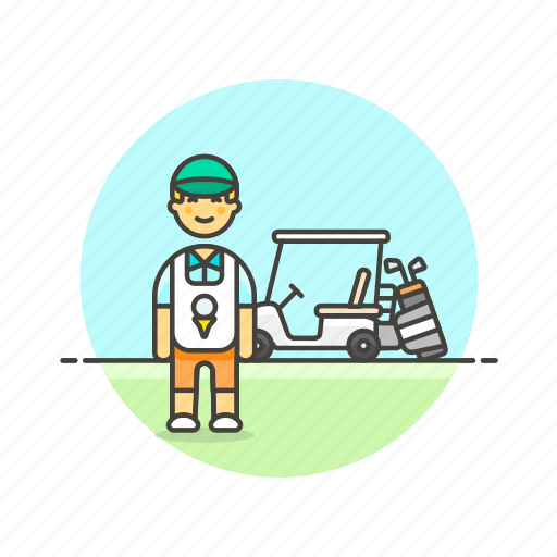 Caddie, sports, equipment, golf, man, vehicle icon - Download on Iconfinder