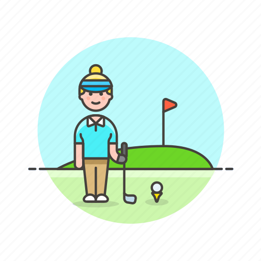 Sports, ball, flag, hole, play, woman, golf icon - Download on Iconfinder