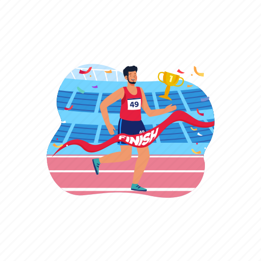 Sport, runner, jogging, energy, park, athlete, action illustration - Download on Iconfinder