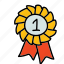 badge, competition, first, place, prize, ribbon, sports 