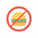 avoid, block, burger, notallowed, remove