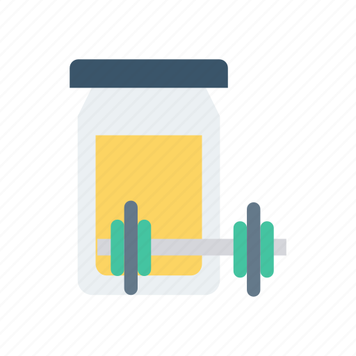 Dumbbell, exercise, jar, protiens icon - Download on Iconfinder