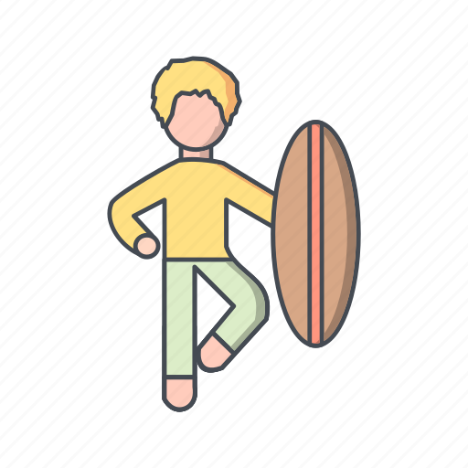 Surf board, surfer, surfing icon - Download on Iconfinder