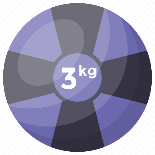 3 kg weight, kg weight, kilogram, weight ball, workout icon - Download on Iconfinder