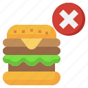 no, burger, junk, food, signaling, sandwich, hamburger