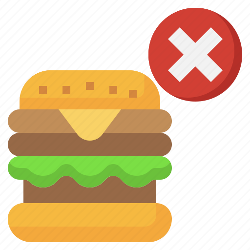 No, burger, junk, food, signaling, sandwich, hamburger icon - Download on Iconfinder
