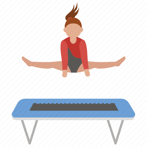 Gymnast, gymnastics, jump, splits, trampoline icon - Download on Iconfinder