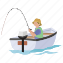 angler, angling, boat, fish, fisher, fishing, recreational