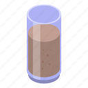sport, nutrition, cocoa, glass, isometric