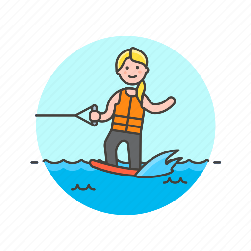 Sports, wakeboarding, boat, drag, sea, water, wave icon - Download on Iconfinder