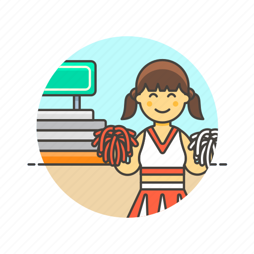 Cheerleader, sports, dance, game, match, support, woman icon - Download on Iconfinder