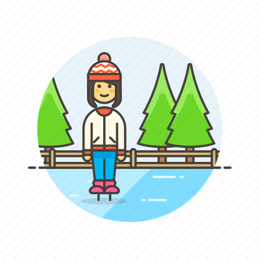Ice, skating, sports, hobby, snow, winter, woman icon - Download on Iconfinder