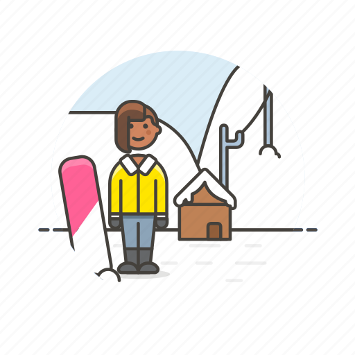 Snowboard, sports, cold, outdoor, snow, winter, woman icon - Download on Iconfinder