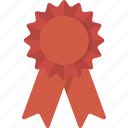 award, place, red, ribbon, second