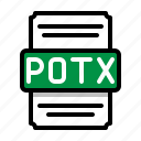 potx, spreadsheet, file, extension, format, document, file type