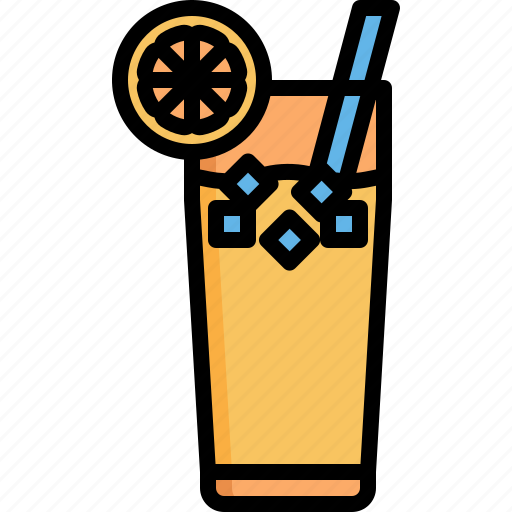 Lemonade, drink, beverage, drinks, lemon, ice, glass icon - Download on Iconfinder