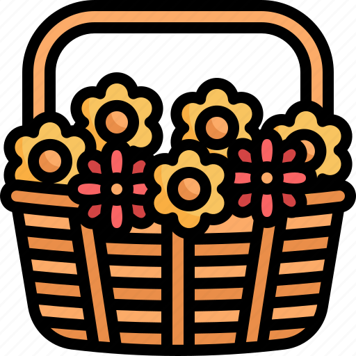 Basket, flower, nature, blossom, pot, botanical, plant icon - Download on Iconfinder