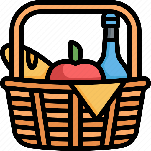 Picnic, basket, holiday, vacation, food, camping icon - Download on Iconfinder