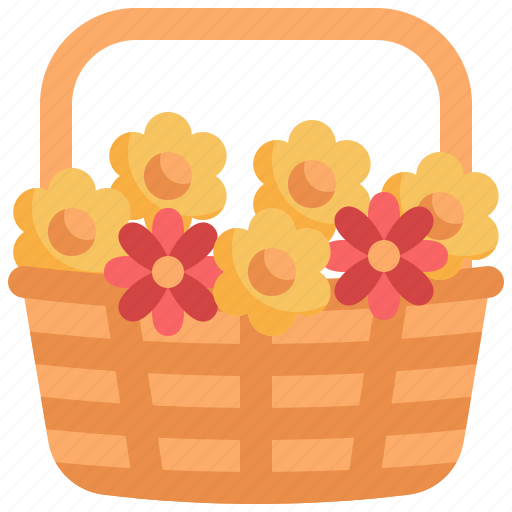 Basket, flower, nature, blossom, pot, botanical, plant icon - Download on Iconfinder