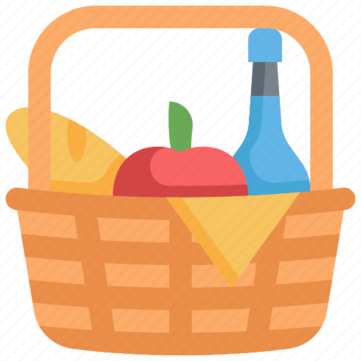 Picnic, basket, holiday, vacation, food, camping, meal icon - Download on Iconfinder