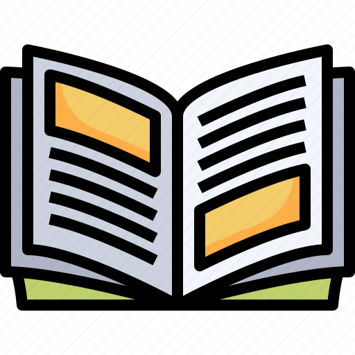 Open, book, education, school, material, reading, library icon - Download on Iconfinder