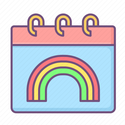 Calendar, spring, easter, date, rainbow icon - Download on Iconfinder