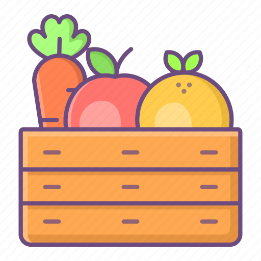 Harvest, farm, basket, fruits, food icon - Download on Iconfinder