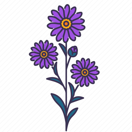 Spring, floral, flower, leaves, botanical, beauty, aster icon - Download on Iconfinder