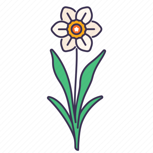 Spring, floral, flower, leaves, botanical, beauty, daffodil icon - Download on Iconfinder