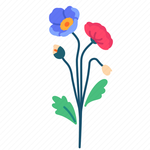 Spring, floral, flower, leaves, botanical, beauty, poppy icon - Download on Iconfinder
