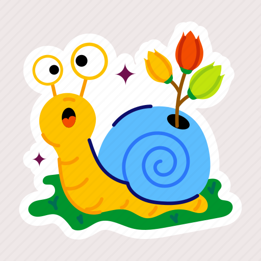Gastropod, cute snail, cute slug, garden snail, escargot sticker - Download on Iconfinder