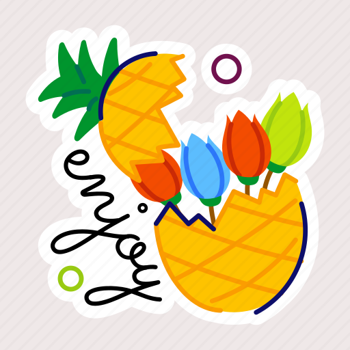 Pineapple, enjoy spring, spring flowers, blooming flowers, tulip flowers sticker - Download on Iconfinder