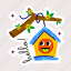 tree birdhouse, nesting box, bird home, wooden birdhouse, aviary 