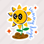 cute sunflower, blooming flower, flower emoji, sunflower, garden flower 
