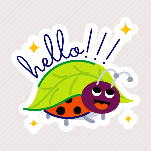 Cute ladybug, coccinellidae, leaf insect, cute bug, leaf bug sticker - Download on Iconfinder
