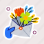 floral envelope, flower envelope, floral letter, spring invitation, spring flowers 