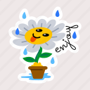 cute sunflower, blooming flower, flower emoji, sunflower, garden flower