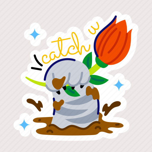Catch you, holding flower, giving flower, picking flower, flower bud sticker - Download on Iconfinder