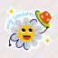 cute sunflower, blooming flower, flower emoji, sunflower, garden flower 