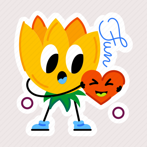 Flower emoji, spring fun, spring love, floral heart, cute flower sticker - Download on Iconfinder