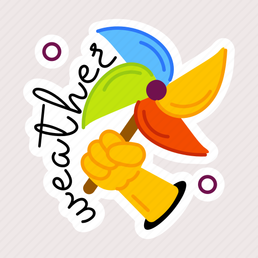 Spring weather, fan origami, pinwheel fan, hand fan, paper fan sticker - Download on Iconfinder