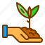 charity, hand, plant, sprout, tree 