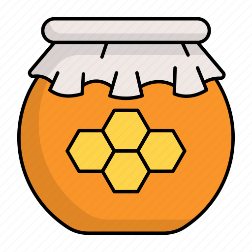 Honey jar, honey dipper, beehive, container, honey, honeycomb icon - Download on Iconfinder