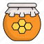 honey jar, honey dipper, beehive, container, honey, honeycomb 