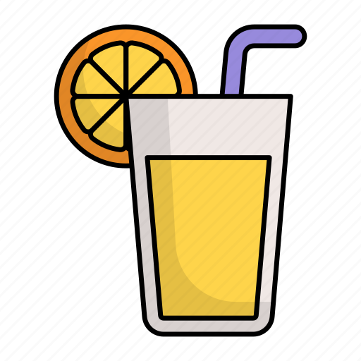 Juice, lemon, orange, citrus, fruit, beverage, straw icon - Download on Iconfinder
