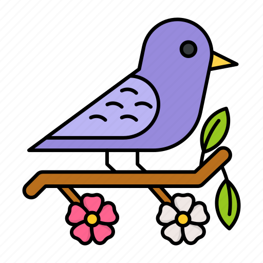 Sparrow, bird, fly, nature, flowers, leaf, stem icon - Download on Iconfinder