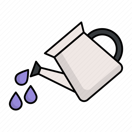 Watering can, watering pot, container, planting, water, drops, gendering shower icon - Download on Iconfinder